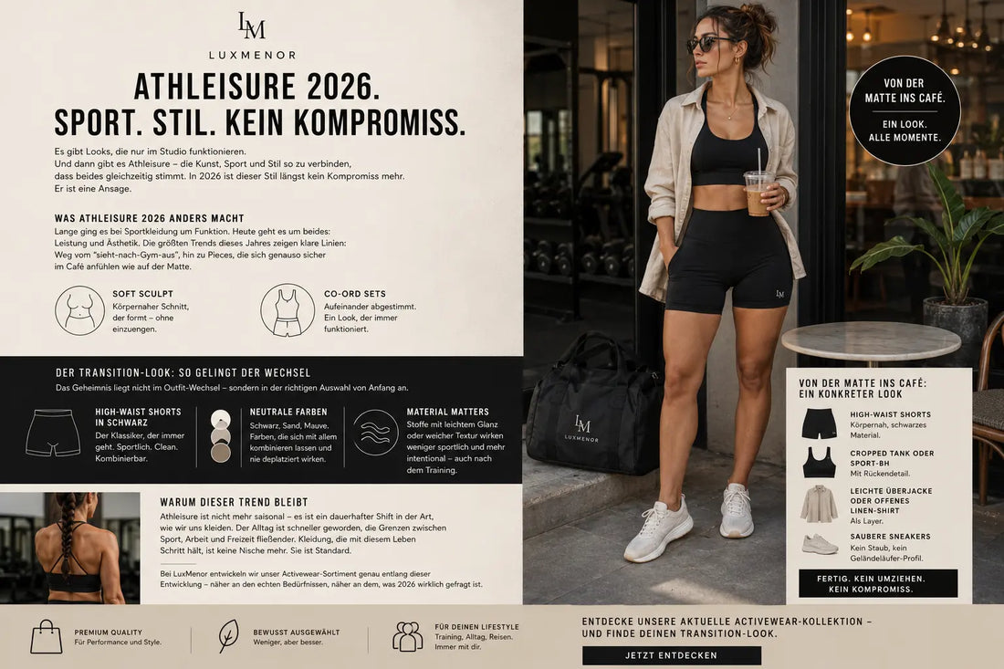 Athleisure 2026: Von der Matte direkt ins Café LuxMenor