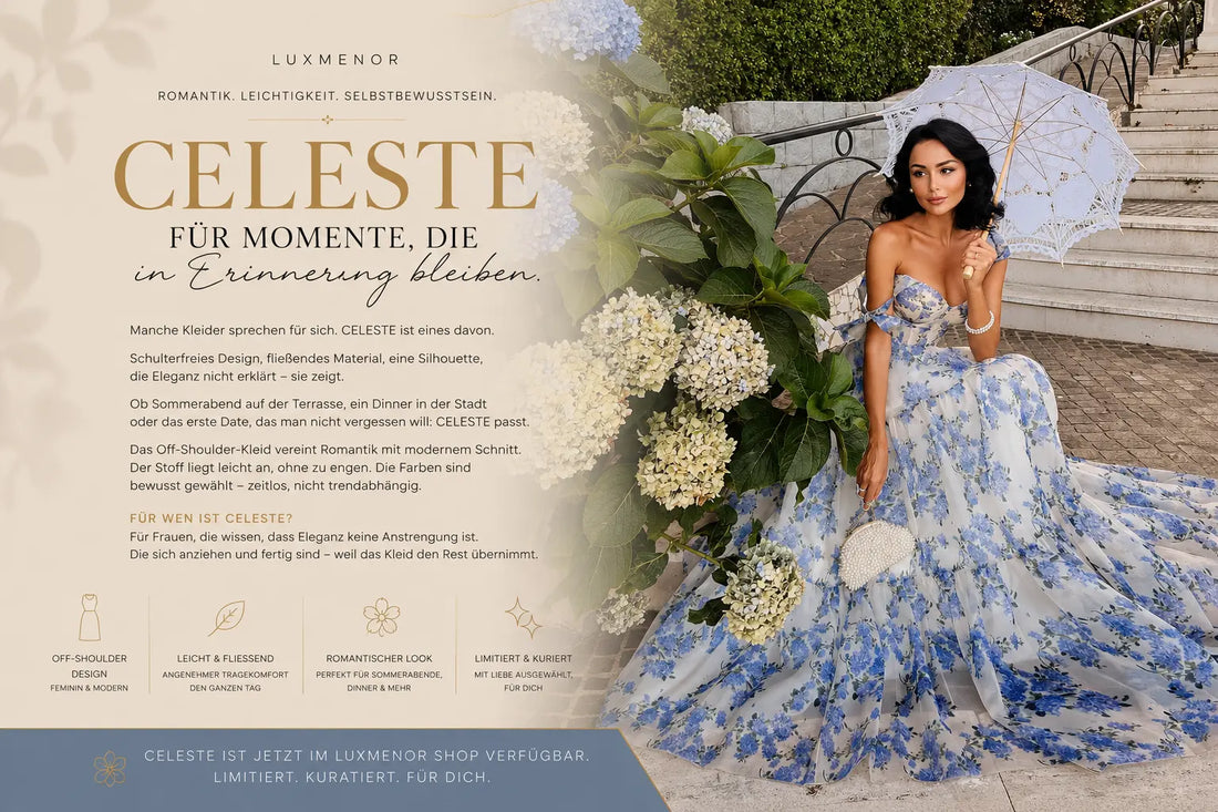 CELESTE – Das Off-Shoulder-Kleid, das den Abend gehört LuxMenor