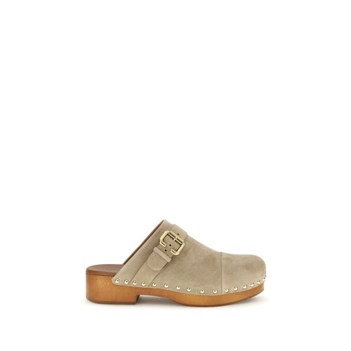 Beige Calf Leather Bos Taurus Clogs Chloé