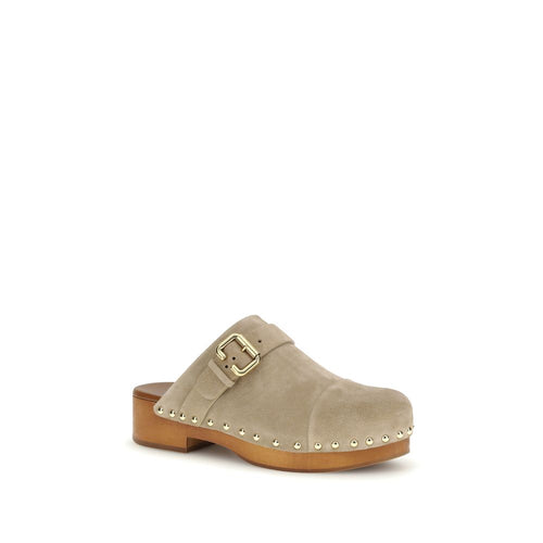 Beige Calf Leather Bos Taurus Clogs Chloé