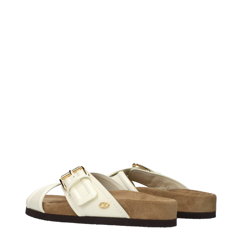 Beige Leder-Slipper