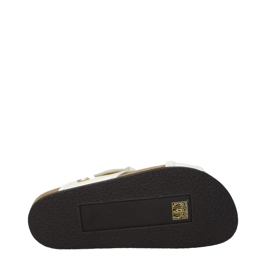 Beige Leder-Slipper