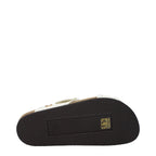 Beige Leder-Slipper