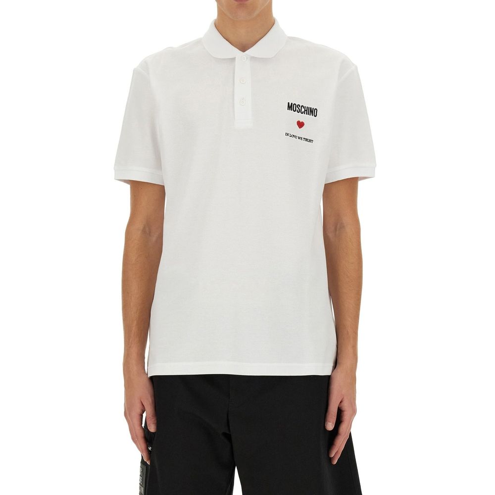 Weißes Poloshirt aus Baumwolle