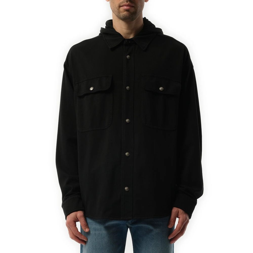 Schwarzes Denim-Hemd