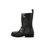 Schwarze Schnürstiefel aus Polyester