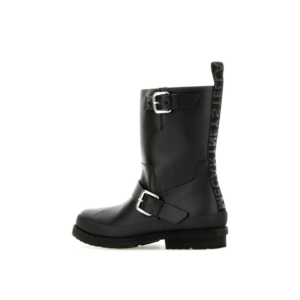Schwarze Schnürstiefel aus Polyester