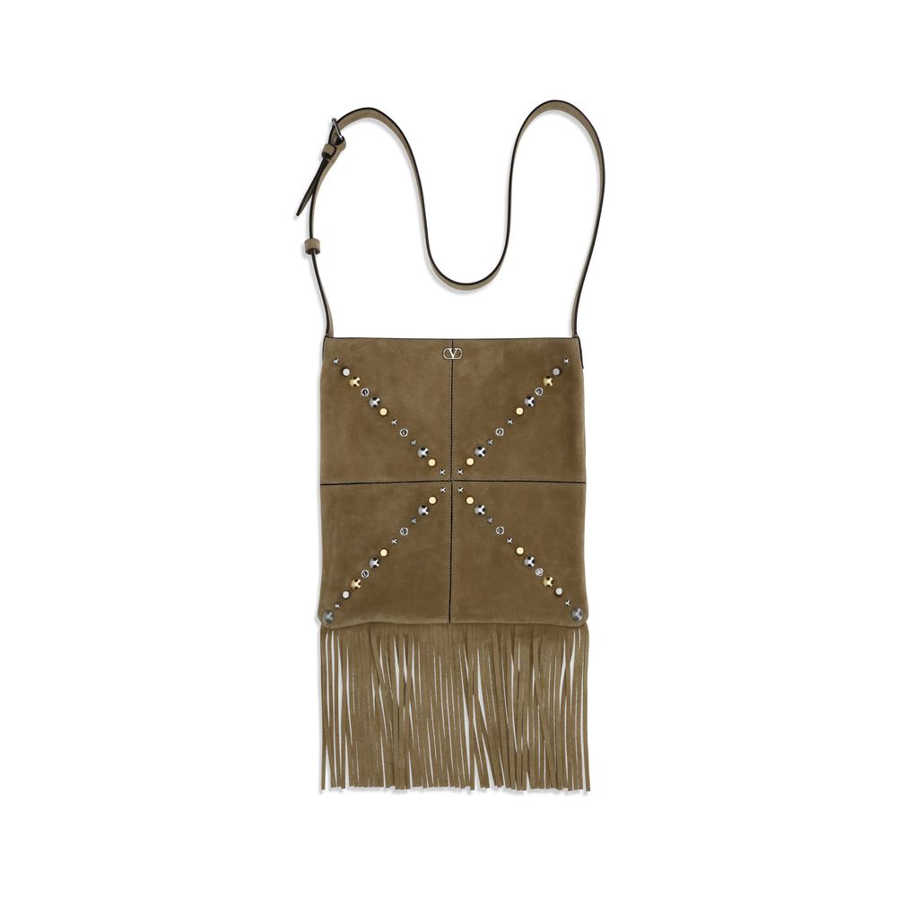 Beige Kalbsleder Bos Taurus Schultertasche
