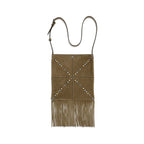 Beige Kalbsleder Bos Taurus Schultertasche