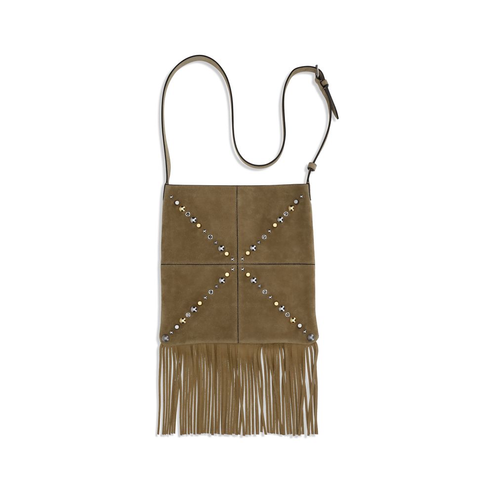Beige Kalbsleder Bos Taurus Schultertasche