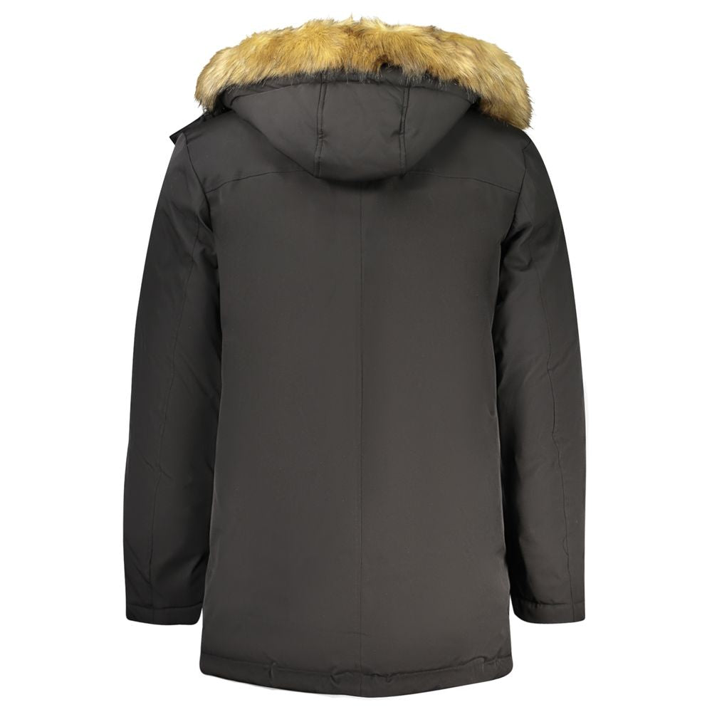Schwarze Polyester Herrenjacke