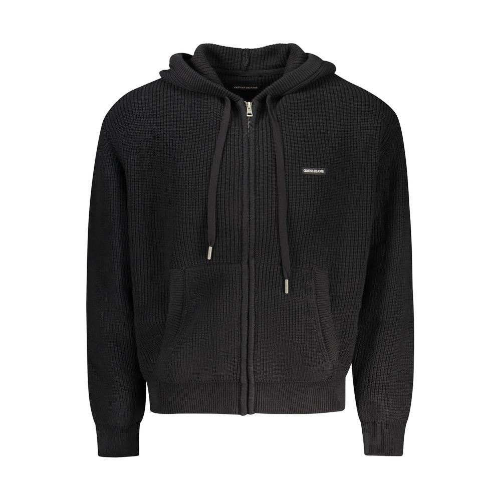 Schwarzer Herren-Cardigan aus Bio-Baumwolle