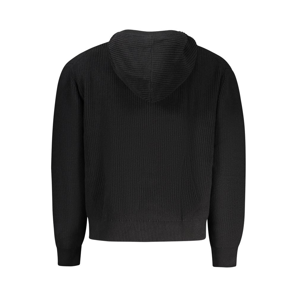Schwarzer Herren-Cardigan aus Bio-Baumwolle