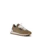 Beige Kalbsleder Bos Taurus Plateau-Sneaker