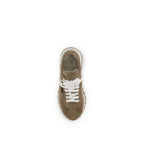 Beige Kalbsleder Bos Taurus Plateau-Sneaker