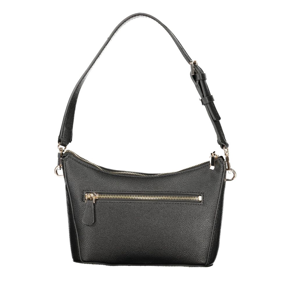 Schwarze Damen-Handtasche aus Polyurethan
