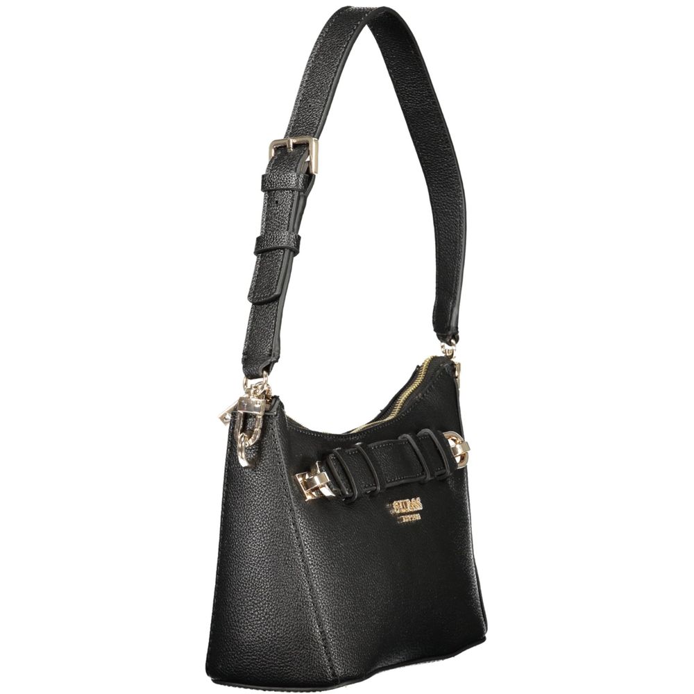 Schwarze Damen-Handtasche aus Polyurethan