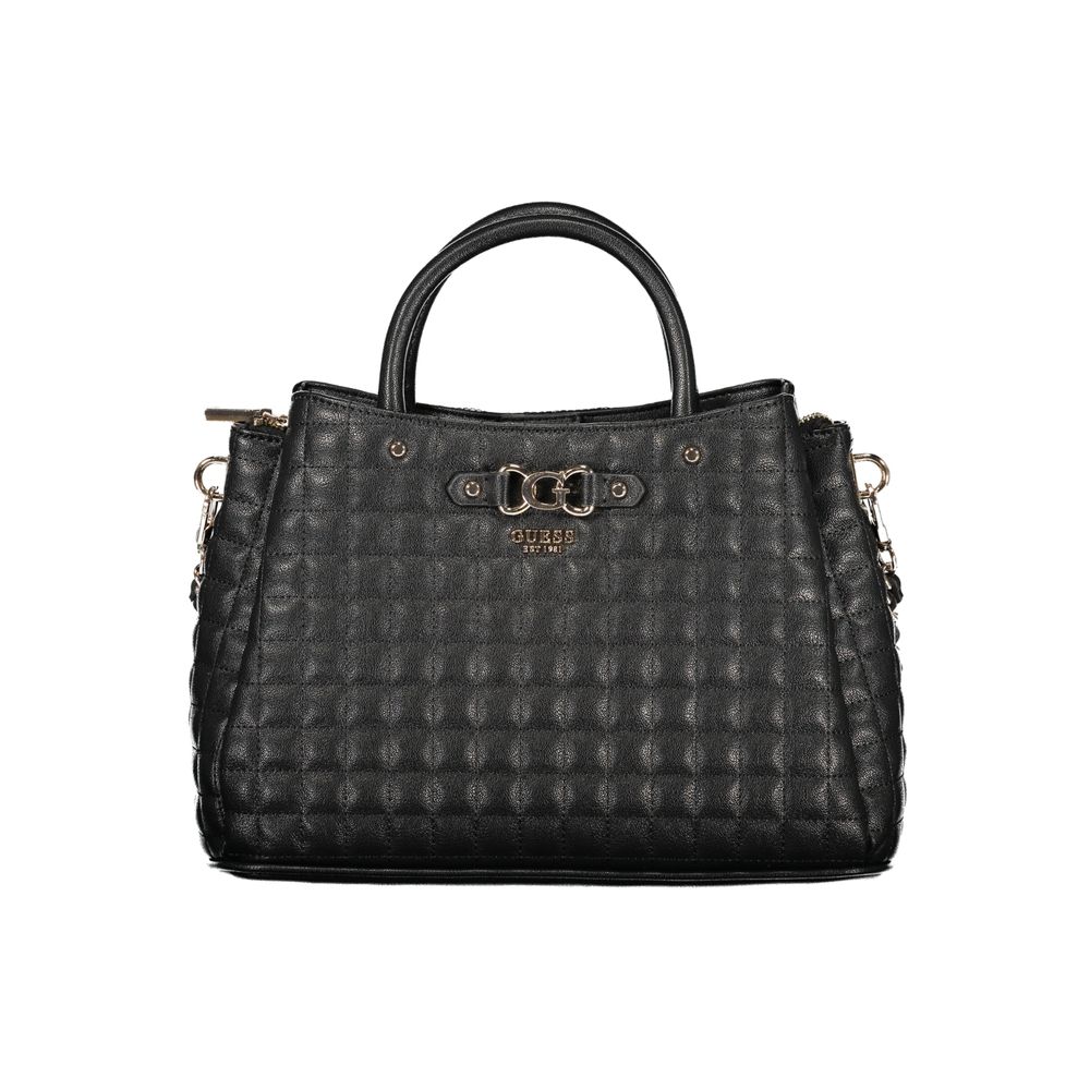 Schwarze Damen-Handtasche aus Polyurethan