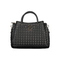 Schwarze Damen-Handtasche aus Polyurethan