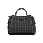Schwarze Damen-Handtasche aus Polyurethan