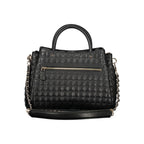 Schwarze Damen-Handtasche aus Polyurethan