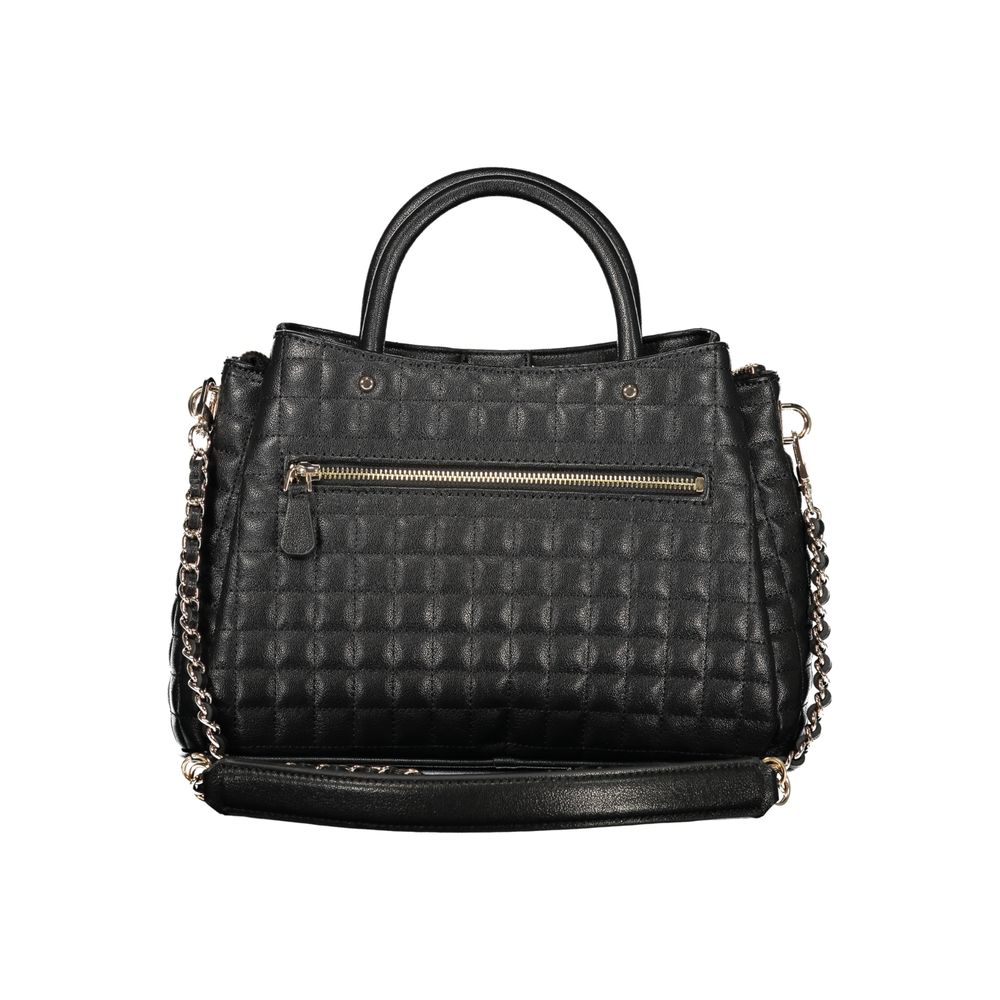 Schwarze Damen-Handtasche aus Polyurethan