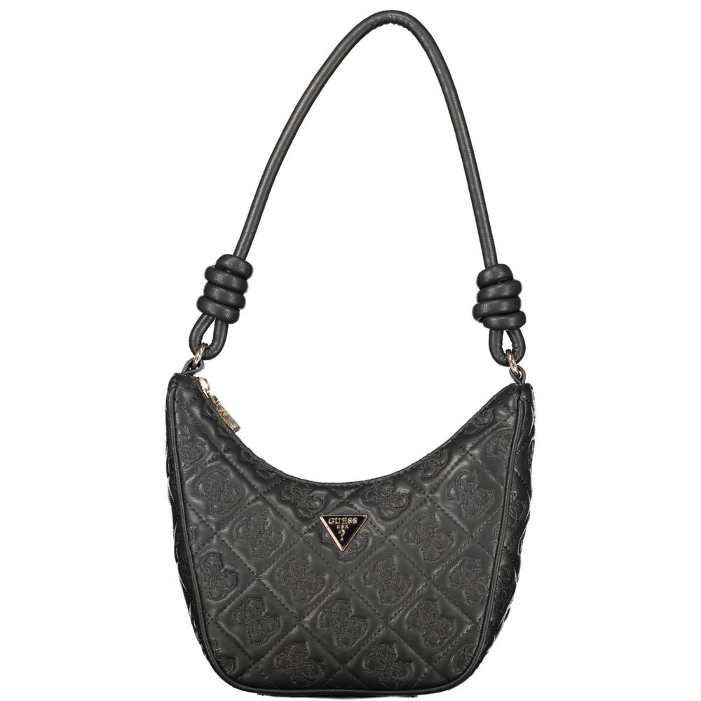 Schwarze Damen-Handtasche aus Polyurethan