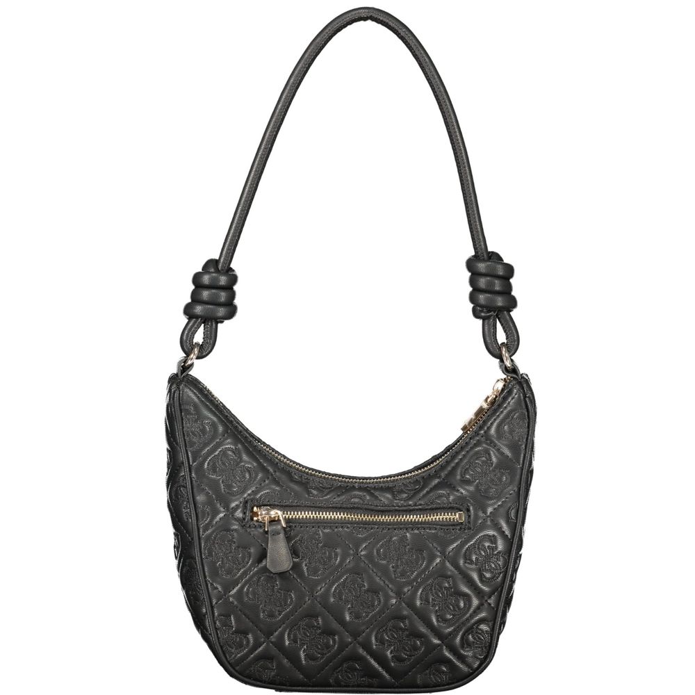 Schwarze Damen-Handtasche aus Polyurethan