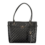 Schwarze Damen-Handtasche aus Polyurethan