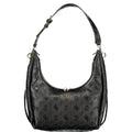 Schwarze Damen-Handtasche aus Polyurethan