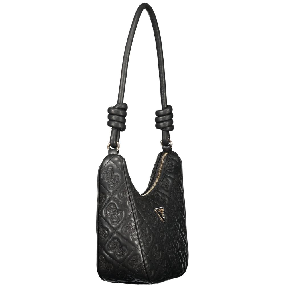 Schwarze Damen-Handtasche aus Polyurethan