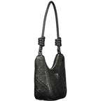Schwarze Damen-Handtasche aus Polyurethan