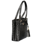 Schwarze Damen-Handtasche aus Polyurethan