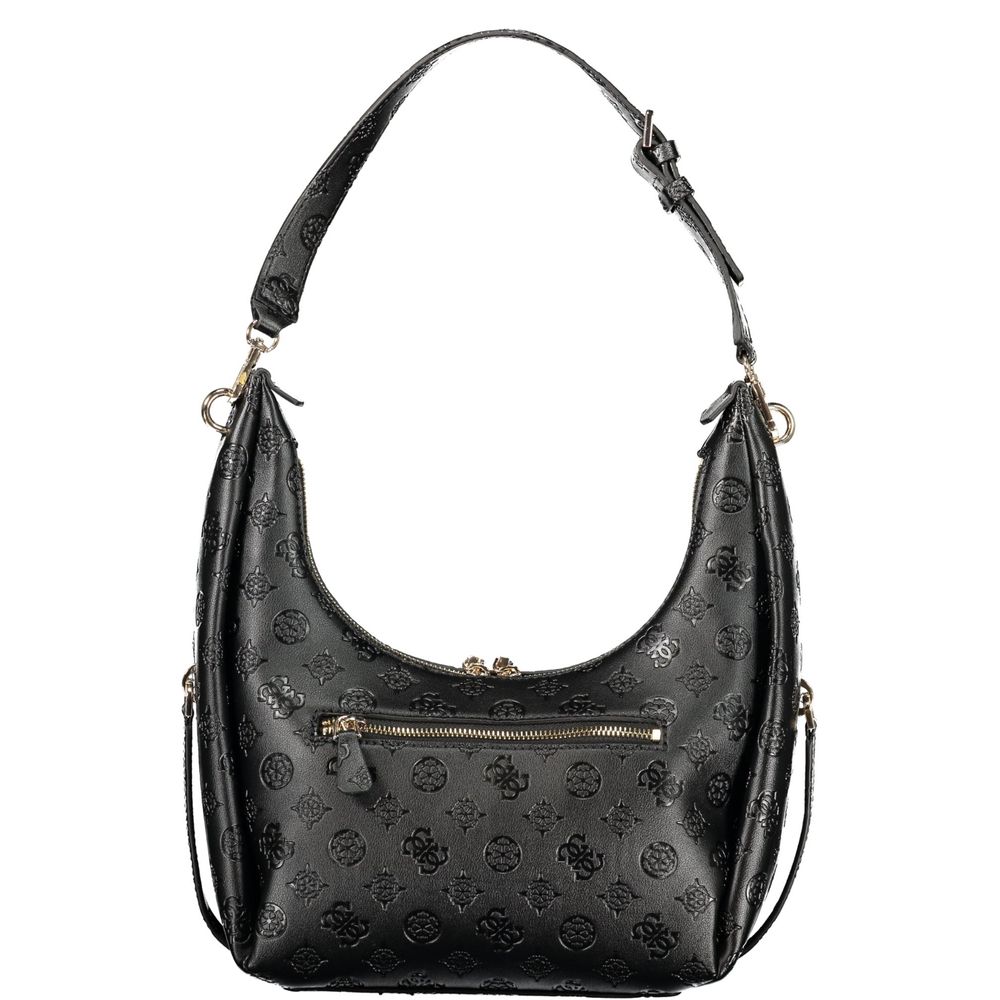 Schwarze Damen-Handtasche aus Polyurethan