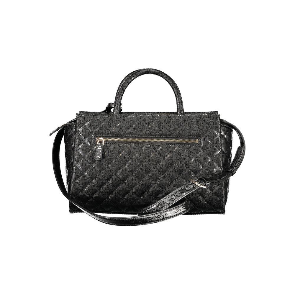 Schwarze Damen-Handtasche aus Polyurethan
