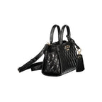 Schwarze Damen-Handtasche aus Polyurethan