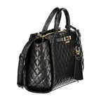 Schwarze Damen-Handtasche aus Polyurethan