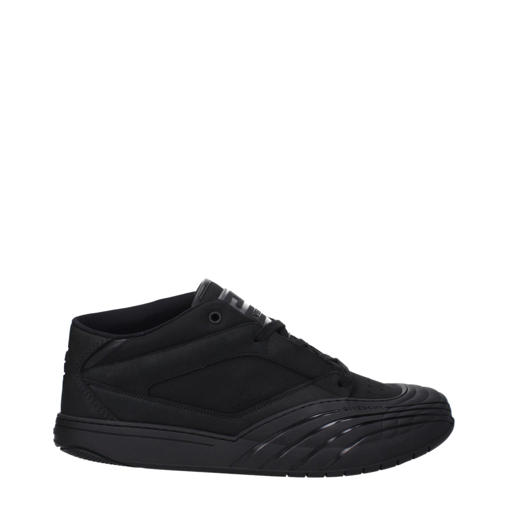 Schwarze Stoff-Sneaker mit niedrigem Schaft