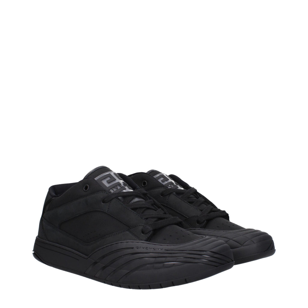 Schwarze Stoff-Sneaker mit niedrigem Schaft