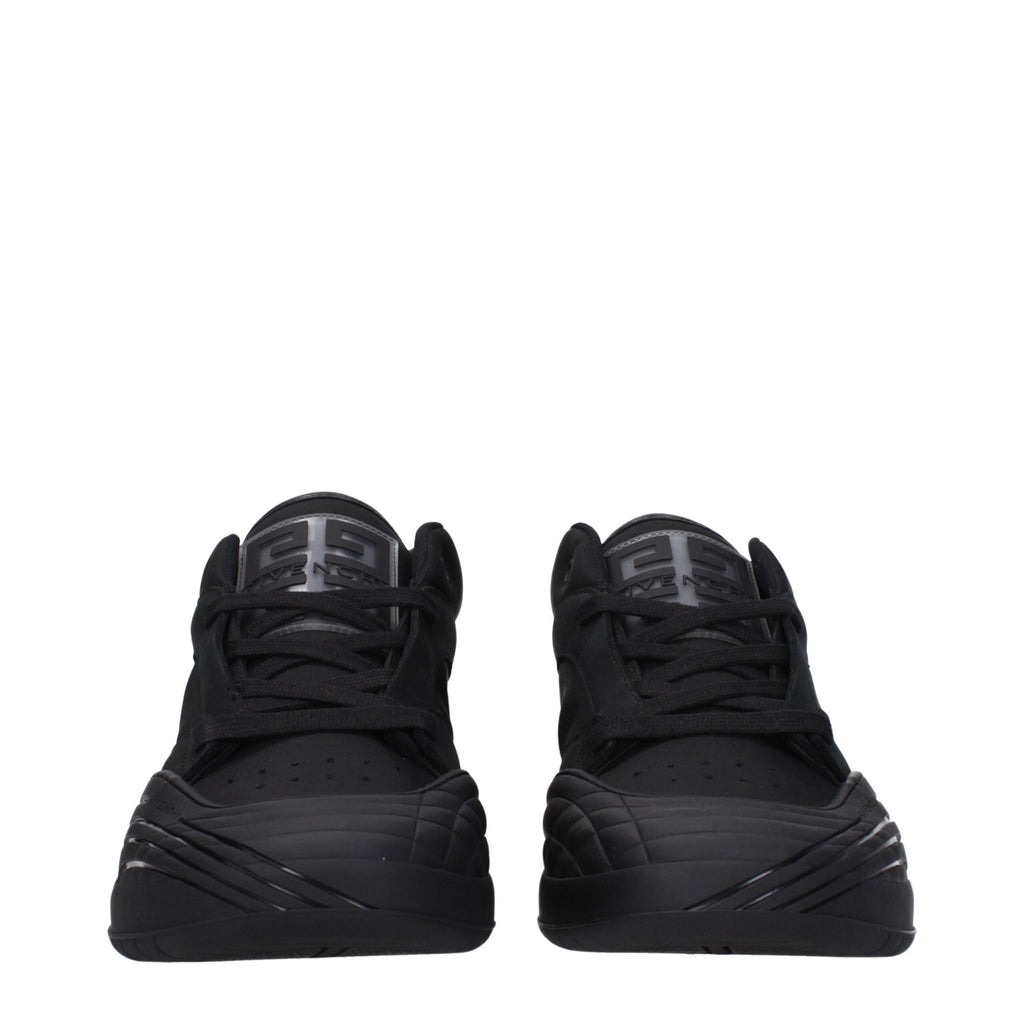 Schwarze Stoff-Sneaker mit niedrigem Schaft