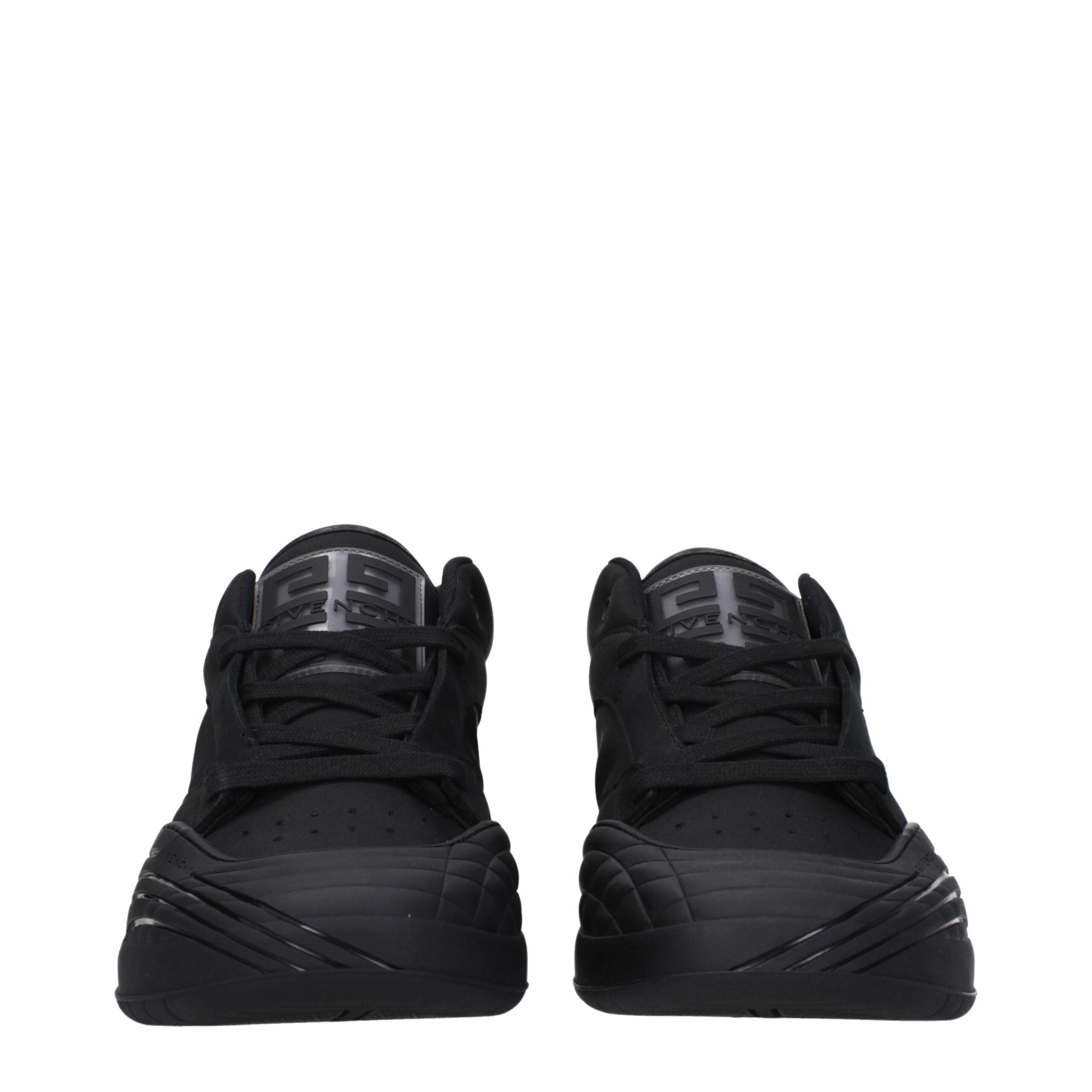 Schwarze Stoff-Sneaker mit niedrigem Schaft