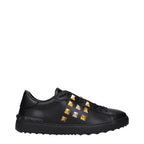 Schwarze Leder-Sneakers