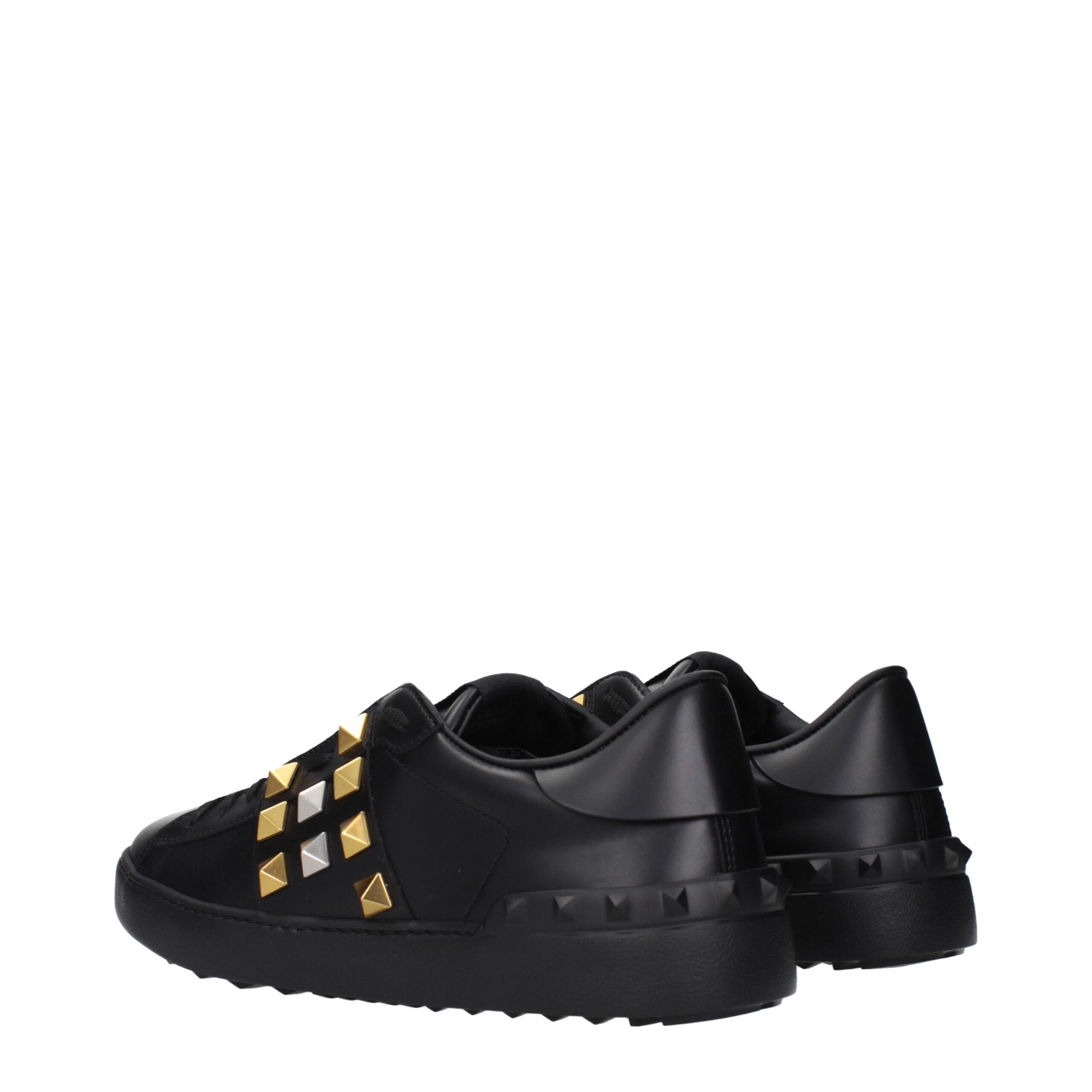 Schwarze Leder-Sneakers