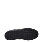 Schwarze Leder-Sneakers