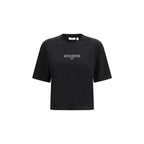 Schwarzes Baumwoll-T-Shirt