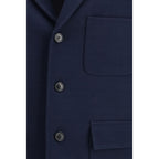 Blauer Baumwollmantel