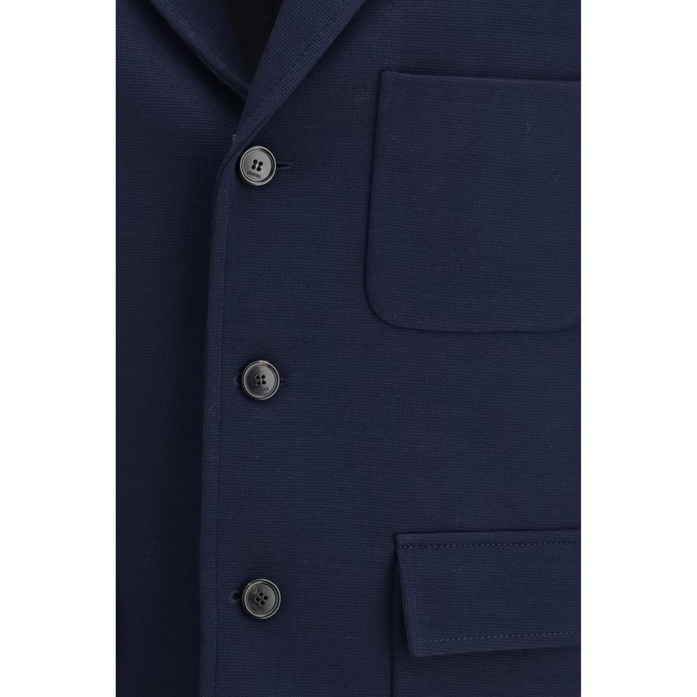 Blauer Baumwollmantel