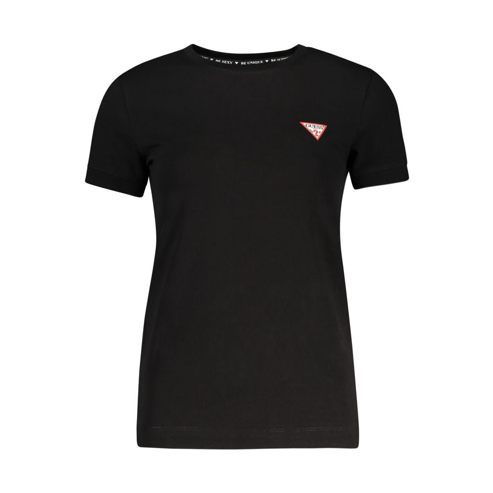 Schwarzes Baumwoll-T-Shirt