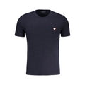 Blaues Slim-Fit-T-Shirt mit Logo-Print