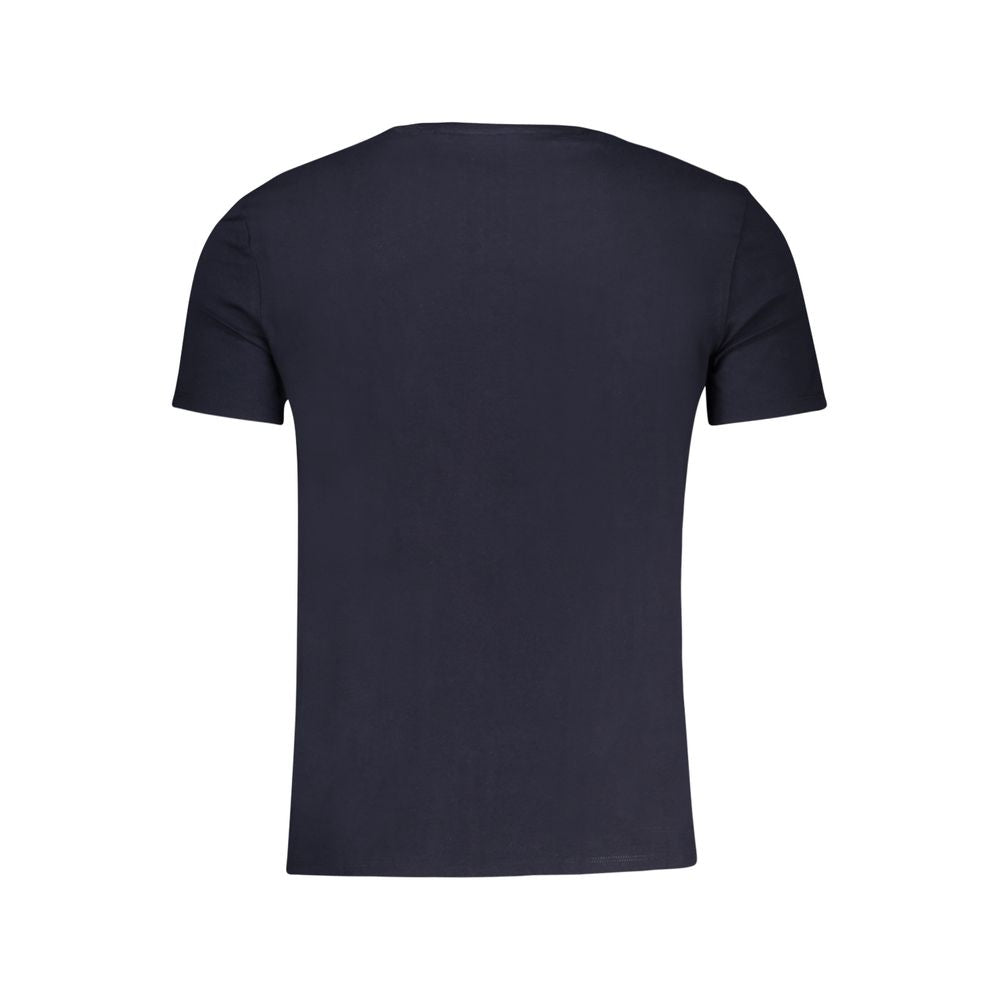 Blaues Slim-Fit-T-Shirt mit Logo-Print